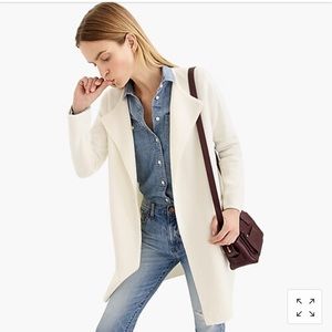 J Crew Juliette Collarless Sweater Blazer in Ivory
